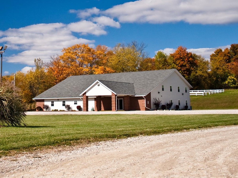 The Mt Zion House of Prayer church building in the fall